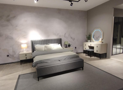 Luxurious bed with stool exclusive design and high-quality workmanship